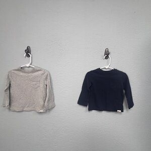 Set of Two GAP Kids Long Sleeve Playtime Favorites Shirts in Gray and Navy, GUC